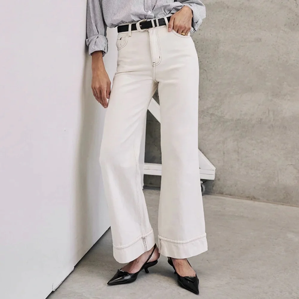 DISSH Sutton Cream Turnback Hem Jean - Picture 1 of 7